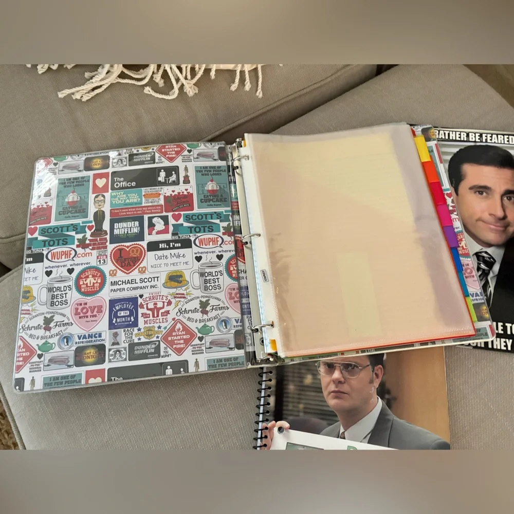 The Office tv show 3 ring binder with folder and notebook. Set of 3 items